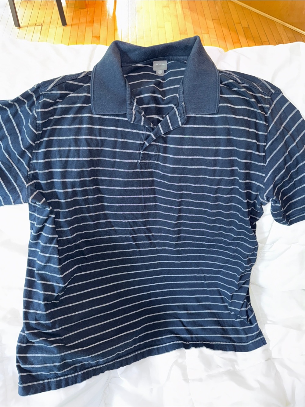 Merona Navy Blue Striped Polo - Mens XXL